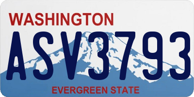 WA license plate ASV3793