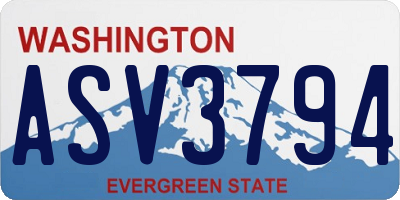 WA license plate ASV3794
