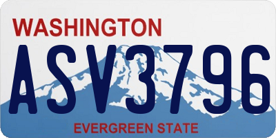 WA license plate ASV3796