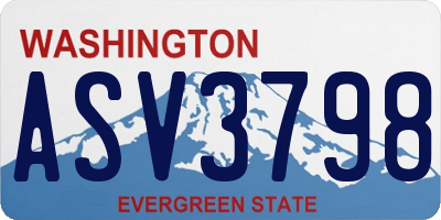 WA license plate ASV3798