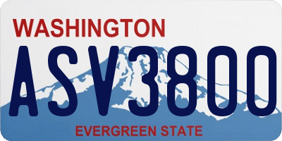 WA license plate ASV3800