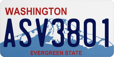 WA license plate ASV3801