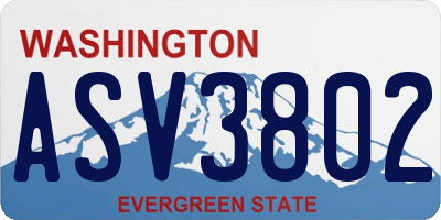 WA license plate ASV3802
