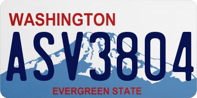 WA license plate ASV3804