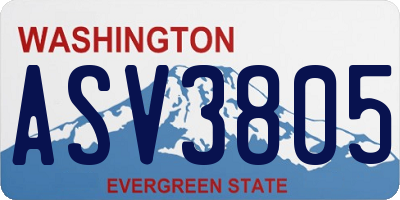 WA license plate ASV3805