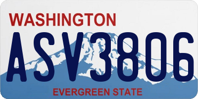 WA license plate ASV3806