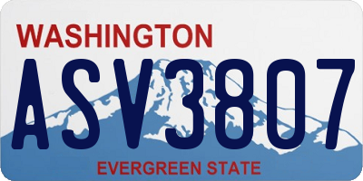 WA license plate ASV3807