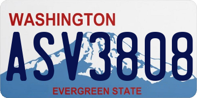 WA license plate ASV3808