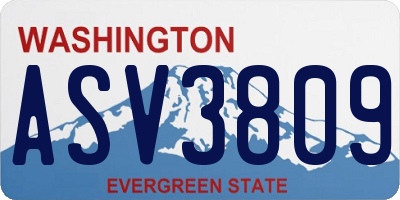 WA license plate ASV3809