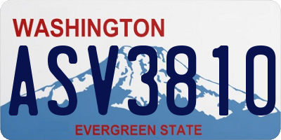 WA license plate ASV3810