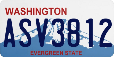 WA license plate ASV3812