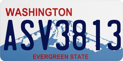 WA license plate ASV3813