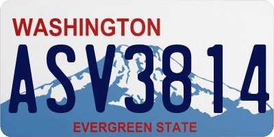 WA license plate ASV3814