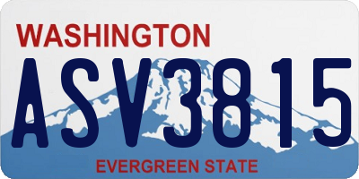 WA license plate ASV3815