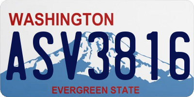 WA license plate ASV3816