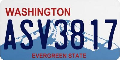 WA license plate ASV3817