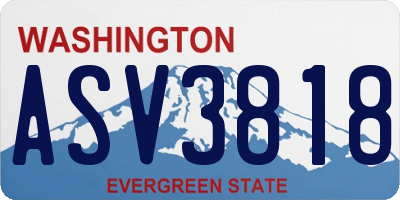 WA license plate ASV3818