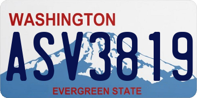 WA license plate ASV3819