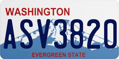 WA license plate ASV3820