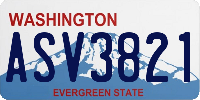 WA license plate ASV3821