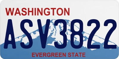 WA license plate ASV3822
