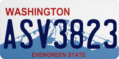 WA license plate ASV3823