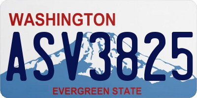 WA license plate ASV3825