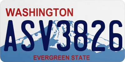WA license plate ASV3826