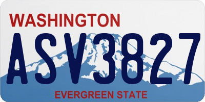 WA license plate ASV3827