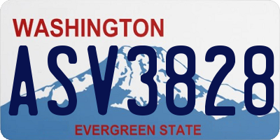 WA license plate ASV3828
