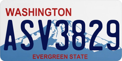 WA license plate ASV3829