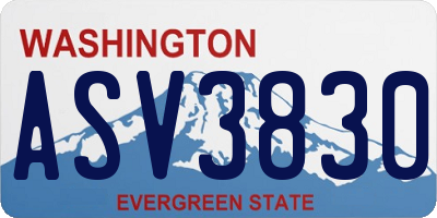 WA license plate ASV3830