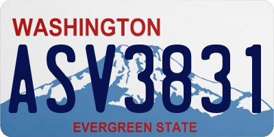 WA license plate ASV3831