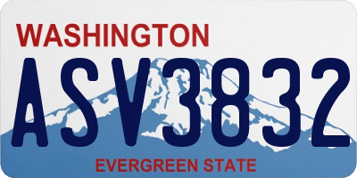 WA license plate ASV3832