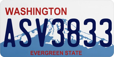 WA license plate ASV3833