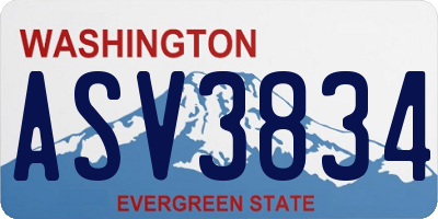 WA license plate ASV3834