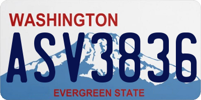 WA license plate ASV3836