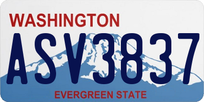 WA license plate ASV3837
