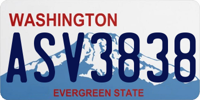 WA license plate ASV3838