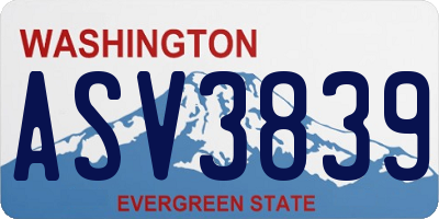 WA license plate ASV3839