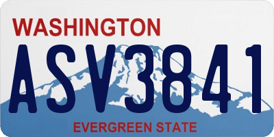 WA license plate ASV3841
