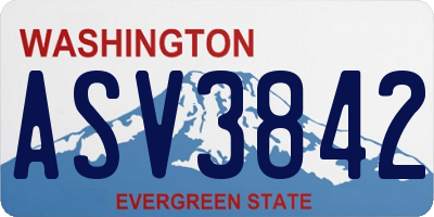 WA license plate ASV3842
