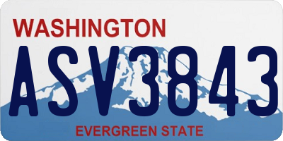 WA license plate ASV3843