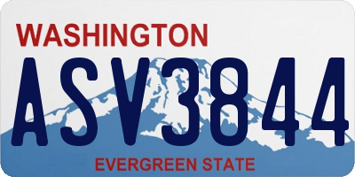 WA license plate ASV3844