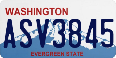 WA license plate ASV3845