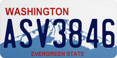 WA license plate ASV3846