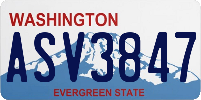 WA license plate ASV3847