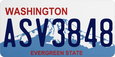 WA license plate ASV3848