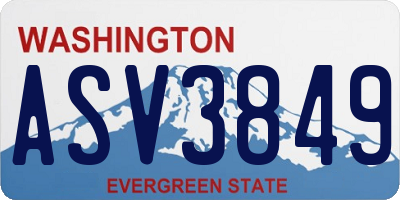 WA license plate ASV3849