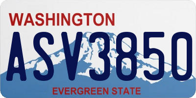 WA license plate ASV3850